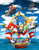 Size: 1024x1327 | Tagged: safe, artist:tripplejaz, knuckles the echidna, miles "tails" prower, robotnik, sonic the hedgehog, echidna, fox, hedgehog, human, 2014, abstract background, angel island, chaos emerald, classic knuckles, classic robotnik, classic sonic, classic tails, clouds, daytime, death egg, fire, logo, looking at them, looking at viewer, male, outdoors, quartet, sonic the hedgehog 3, team sonic, vehicle, water