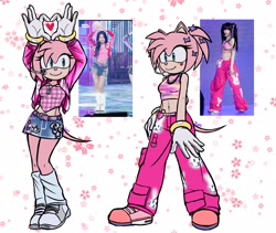 Size: 2048x1727 | Tagged: safe, artist:httprumi, amy rose, hedgehog, human, alternate outfit, female, irl, k-pop, photo, pink nose, solo