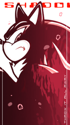 Size: 900x1600 | Tagged: safe, artist:flipeart2, shadow the hedgehog, hedgehog, 2025, bubbles, character name, male, phone wallpaper, solo, text, underwater, wallpaper, water