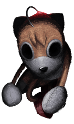 Size: 1674x2800 | Tagged: safe, artist:somerando____, tails doll, 2025, creepy, doll, male, robot, simple background, solo, text, transparent background