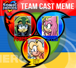 Size: 1196x1080 | Tagged: safe, artist:bright-rose, matilda the armadillo, saffron bee, armadillo, bee, sonic heroes, 2024, chameleon, fly type icon, liza the chameleon, meme, power type icon, speed type icon, team cast meme, trio