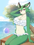 Size: 1684x2188 | Tagged: safe, artist:shirasiyuki, clove the pronghorn, bikini