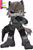 Size: 1280x1951 | Tagged: safe, artist:shootyrefutey, wolf, 2024, big boss, crossover, eyepatch, gun, knife, male, metal gear, metal gear solid v, mobianified, simple background, sneaking suit, solo, tactical gear, white background