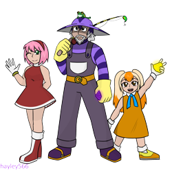 Size: 2265x2248 | Tagged: safe, artist:hayley566, amy rose, big the cat, cream the rabbit, froggy
