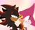 Size: 2048x1768 | Tagged: safe, artist:kirby64star, espio the chameleon, shadow the hedgehog, hedgehog, 2025, chameleon, duo, gay, hand on another's face, lidded eyes, looking at each other, male, mouth open, shadpio, shipping, simple background