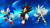 Size: 1192x670 | Tagged: safe, artist:soniclover82, shadow the hedgehog, silver the hedgehog, sonic the hedgehog, hedgehog, 2024, abstract background, male, space, star (sky), trio, wallpaper