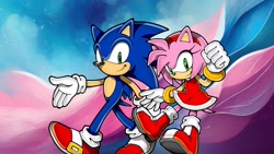 Size: 1920x1080 | Tagged: safe, artist:soniclover82, amy rose, sonic the hedgehog