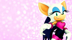 Size: 1192x670 | Tagged: safe, artist:soniclover82, rouge the bat, 3d, alternate version, solo, wallpaper