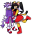 Size: 216x233 | Tagged: safe, artist:yatsuos, blaze the cat, honey the cat, blazebetes, cute, holding hands, honaze, honeybetes, lesbian, low res, pixel art, shipping, simple background, transparent background