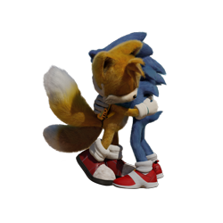 Size: 3120x3120 | Tagged: safe, editor:justnav04, miles "tails" prower, sonic the hedgehog, sonic the hedgehog 2 (2022), 2023, duo, edit, eyes closed, hugging, simple background, standing, transparent background, transparent edit