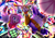 Size: 1850x1300 | Tagged: safe, artist:y-firestar, amy rose, big the cat, cheese (chao), cream the rabbit, cat, chao, hedgehog, rabbit, sonic heroes, 2018, abstract background, building, casino park, dice, falling, female, group, holding something, looking at viewer, looking up, looking up at viewer, male, mouth open, neutral chao, nighttime, open smile, outdoors, pinball table, smile, smiling at viewer, team rose, umbrella