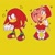 Size: 1080x1080 | Tagged: safe, artist:pyroboxes, amy rose, knuckles the echidna, 2025, amybetes, blushing, cute, duo, eye clipping through hair, flat colors, frown, holding something, knucklebetes, looking at viewer, open smile, outline, piko piko hammer, punching, simple background, smile, smiling at viewer, standing, white outline, wink, yellow background