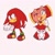 Size: 1080x1080 | Tagged: safe, artist:pyroboxes, amy rose, knuckles the echidna, echidna, hedgehog, 2025, alternate version, amybetes, blushing, cute, dress, duo, eye clipping through hair, female, flat colors, frown, hammer, holding something, knucklebetes, looking at viewer, male, open smile, piko piko hammer, punching, simple background, smile, smiling at viewer, standing, white background, wink