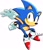 Size: 969x1124 | Tagged: safe, artist:sanekogato, sonic the hedgehog, hedgehog, sonic origins, 2022, classic sonic, classic sonic (universe), clenched fist, falling, male, mid-air, signature, simple background, smile, smiling at viewer, solo, tyson hesse style, white background