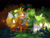 Size: 1280x985 | Tagged: safe, artist:cheroy, cosmo the seedrian, miles "tails" prower, fox, seedrian, 2021, abstract background, blushing, daytime, duo, forest, grass, holding hands, kiss, kneeling, outdoors, shipping, straight, surprise kiss, surprised, tailsmo, tree