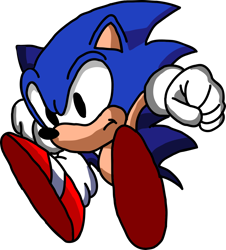 Size: 1280x1414 | Tagged: safe, artist:the-super-blackwing, sonic the hedgehog, 2021, classic sonic, clenched fists, frown, looking offscreen, redraw, simple background, solo, sonic labyrinth, transparent background