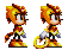 Size: 228x168 | Tagged: safe, artist:miniluv73, trip the sungazer, knuckles chaotix, 2024, duality, holding something, looking offscreen, missing limb, pixel art, ring, simple background, solo, sprite, transparent background