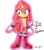 Size: 1700x1935 | Tagged: safe, artist:amesrose257, lizard, 2017, chameleon, character name, female, heart, liza the chameleon, looking offscreen, outline, signature, simple background, smile, solo, standing, transparent background