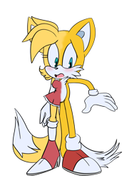 Size: 768x1024 | Tagged: safe, artist:ozzybae, miles "tails" prower, 2017, blushing, dress, flat colors, gender swap, heels, looking down, mouth open, simple background, solo, standing, transparent background, two sides
