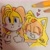 Size: 3024x3024 | Tagged: safe, artist:tinasara09, cream the rabbit, miles "tails" prower, fox, rabbit, 2024, blushing, colored pencil, creamabetes, cute, duo, eyes closed, heart, hoodie, hugging, looking at viewer, mouth open, open smile, side hug, signature, smile, smiling at viewer, sweatdrop, tailabetes, traditional media