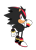 Size: 900x1250 | Tagged: safe, artist:sarkenthehedgehog, shadow the hedgehog, 2019, classic shadow, clenched fist, flat colors, frown, looking at viewer, looking back, looking back at viewer, signature, solo, standing, style emulation, tyson hesse style
