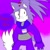 Size: 768x768 | Tagged: safe, artist:sparrowlefoxflyer, blaze the cat, 2020, abstract background, alternate universe, among us, au:among us, female, flat colors, looking at viewer, solo, text, trans female, trans girl blaze, transgender