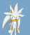 Size: 728x850 | Tagged: safe, artist:kitsunefusion, silver the hedgehog, 2012, animated, blue background, frame by frame, gif, hand on hip, looking at viewer, pointing, signature, simple background, smile, solo, standing