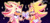 Size: 1280x587 | Tagged: safe, artist:oertemy, shadow the hedgehog, sonic the hedgehog, super shadow, super sonic, hedgehog, sonic adventure 2, 2023, duo, fistbump, flying, lidded eyes, male, missing accessory, outline, redraw, signature, smile, smiling at each other, space, sparkles, star (sky), super form