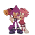 Size: 2953x2953 | Tagged: safe, artist:lanzo000, amy rose, espio the chameleon, hedgehog, lizard, 2025, amy x espio, arm fluff, blushing, chameleon, chest fluff, clenched teeth, duo, ear fluff, female, frown, hammer, head fluff, looking at each other, male, piko piko hammer, shipping, shoulder fluff, simple background, smile, standing, straight, white background
