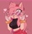Size: 2777x3016 | Tagged: safe, artist:vanyloveart, amy rose, hedgehog, 2024, alternate outfit, clothes, crop top, female, heart, looking at viewer, mouth open, pink background, ring (jewelry), signature, simple background, skirt, solo, standing, sunglasses