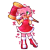 Size: 1500x1500 | Tagged: safe, artist:riidrawings, amy rose, hedgehog, 2025, amybetes, blushing, cute, dress, hammer, heart, holding something, mouth open, open smile, piko piko hammer, pointing, simple background, smile, smiling at viewer, solo, standing, transparent background, wink, winking at viewer