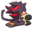 Size: 876x745 | Tagged: safe, artist:cherucat, shadow the hedgehog, cat, 2017, barefoot, bell, bell collar, blushing, cat behavior, collar, cute, frown, gloves off, kneeling, lidded eyes, looking at viewer, looking back, looking back at viewer, pawpads, pawprint, paws, shadowbetes, shoes off, signature, simple background, socks off, solo, species swap, transparent background