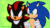 Size: 711x400 | Tagged: safe, artist:myly14, shadow the hedgehog, sonic the hedgehog, hedgehog, 2016, abstract background, animated, cute, duo, flat colors, frame by frame, gif, hugging, male, smile, standing, surprise hug, surprised