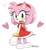Size: 750x812 | Tagged: safe, artist:4622j, amy rose, hedgehog, amybetes, clothes, cute, dress, female, happy, heart, looking at viewer, looking back, looking back at viewer, simple background, skirt, white background