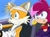 Size: 640x478 | Tagged: safe, editor:milkshakefairy, miles "tails" prower, sonia the hedgehog, sonic x, 2025, :o, bandage, duo, edit, edited screencap, female, frown, looking ahead, looking offscreen, male, mouth open, plane, steering wheel