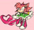 Size: 1280x1119 | Tagged: safe, artist:jojoleafy1234, amy rose, 2025, :>, amybetes, blushing, boots, clothes, cute, dress, flat colors, heart, hoodie, pink background, redesign, ribbon, shoelaces, simple background, smile, smiling at viewer, solo, standing, wink