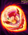 Size: 800x1000 | Tagged: safe, artist:ishida1694, sonic the hedgehog, 2018, abstract background, classic sonic, classic sonic (universe), clenched fists, dashing, elemental shield, fire, fire shield, looking ahead, looking offscreen, mid-air, mouth open, shield (power-up), signature, solo