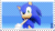 Size: 99x56 | Tagged: safe, artist:drybones157, sonic the hedgehog, 2015, animated, deviantart stamp, english text, gif, heart, looking at viewer, smile, solo, text