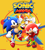 Size: 2750x3055 | Tagged: safe, artist:batronic, artist:showingrowin, knuckles the echidna, miles "tails" prower, sonic the hedgehog, sonic mania, 2021, 3d, abstract background, box art, classic knuckles, classic sonic, classic tails, looking at viewer, mid-air, posing, redraw, smile, smiling at viewer, team sonic, trio