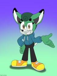 Size: 3000x4000 | Tagged: safe, artist:fartist2020, cassia the pronghorn, deer, clothes, female, flat colors, gradient background, hoodie, looking at viewer, pronghorn deer, solo