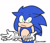 Size: 1280x1107 | Tagged: safe, artist:shadzter, sonic the hedgehog, 2017, english text, flat colors, floppy ears, frown, guess i'll die, looking at viewer, meme, shrugging, signature, simple background, solo, text, white background