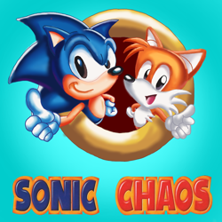 Size: 1280x1280 | Tagged: safe, artist:i-like-sonic-91, miles "tails" prower, sonic the hedgehog, 2024, classic sonic, classic tails, double thumbs up, duo, hand on hip, mouth open, open smile, redraw, simple background, smile, smiling at viewer, sonic chaos, thumbs up, title screen, turquoise background
