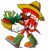 Size: 1036x1082 | Tagged: safe, editor:hydrocities-left, knuckles the echidna, 2019, basket, black edit, boots, corn, cucumber, dark skin, edit, food, hat, holding something, melon, pepper, simple background, solo, tomato, transparent background, walking