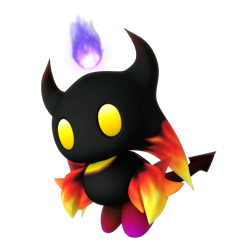 Size: 1000x1000 | Tagged: safe, artist:nibroc-rock, chao, 2020, 3d, chaos chao, dark chao, dark chaos chao, fire, flame, looking at viewer, simple background, solo, transparent background