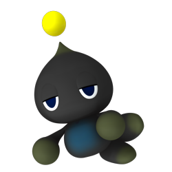 Size: 1900x1900 | Tagged: safe, artist:nibroc-rock, chao, 2016, 3d, chaclon, lidded eyes, looking at viewer, lying down, lying on side, neutral chao, simple background, solo, transparent background