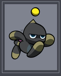 Size: 1280x1600 | Tagged: safe, artist:rahkshichao, chao, 2022, border, chaclon, grey background, lidded eyes, looking ahead, looking offscreen, neutral chao, running, signature, simple background, solo