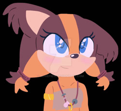 Size: 900x824 | Tagged: safe, artist:rosiepie15, sticks the badger, 2017, black background, deviantart watermark, floppy ear, looking offscreen, no outlines, obtrusive watermark, simple background, smile, solo, watermark