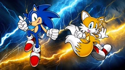 Size: 1920x1080 | Tagged: safe, artist:soniclover82, miles "tails" prower, sonic the hedgehog, duo, wallpaper