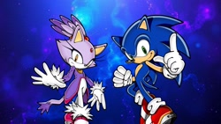 Size: 1920x1080 | Tagged: safe, artist:soniclover82, blaze the cat, sonic the hedgehog, duo, wallpaper