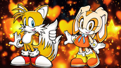Size: 1192x670 | Tagged: safe, artist:soniclover82, cream the rabbit, miles "tails" prower, alternate version, duo, wallpaper